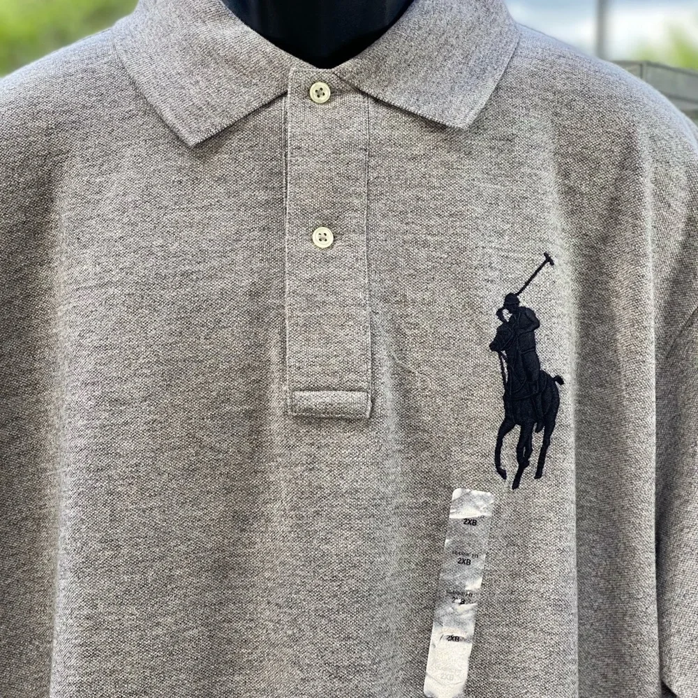 Polo Ralph Lauren Big Pony‎ Gray Polo Shirt Men's Large New with Tags
